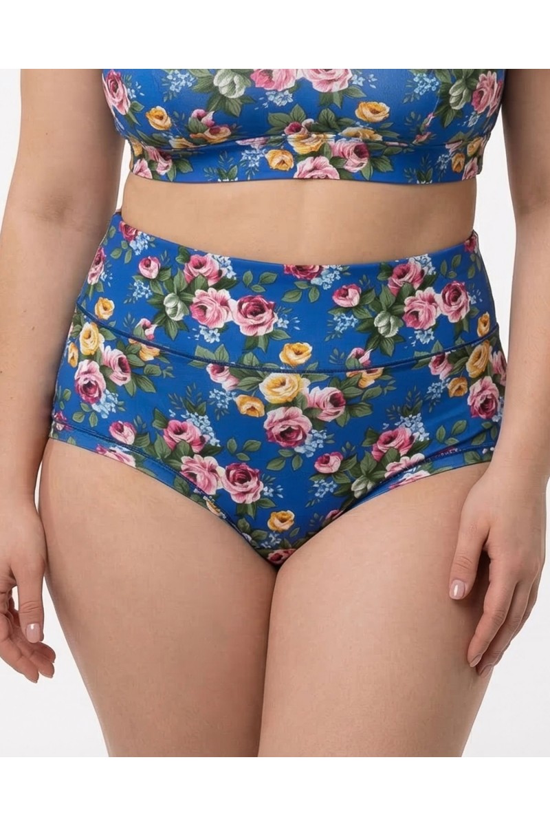 Жіночі труси завищеної посадки мікрофібра Wiwi сині 4467-1