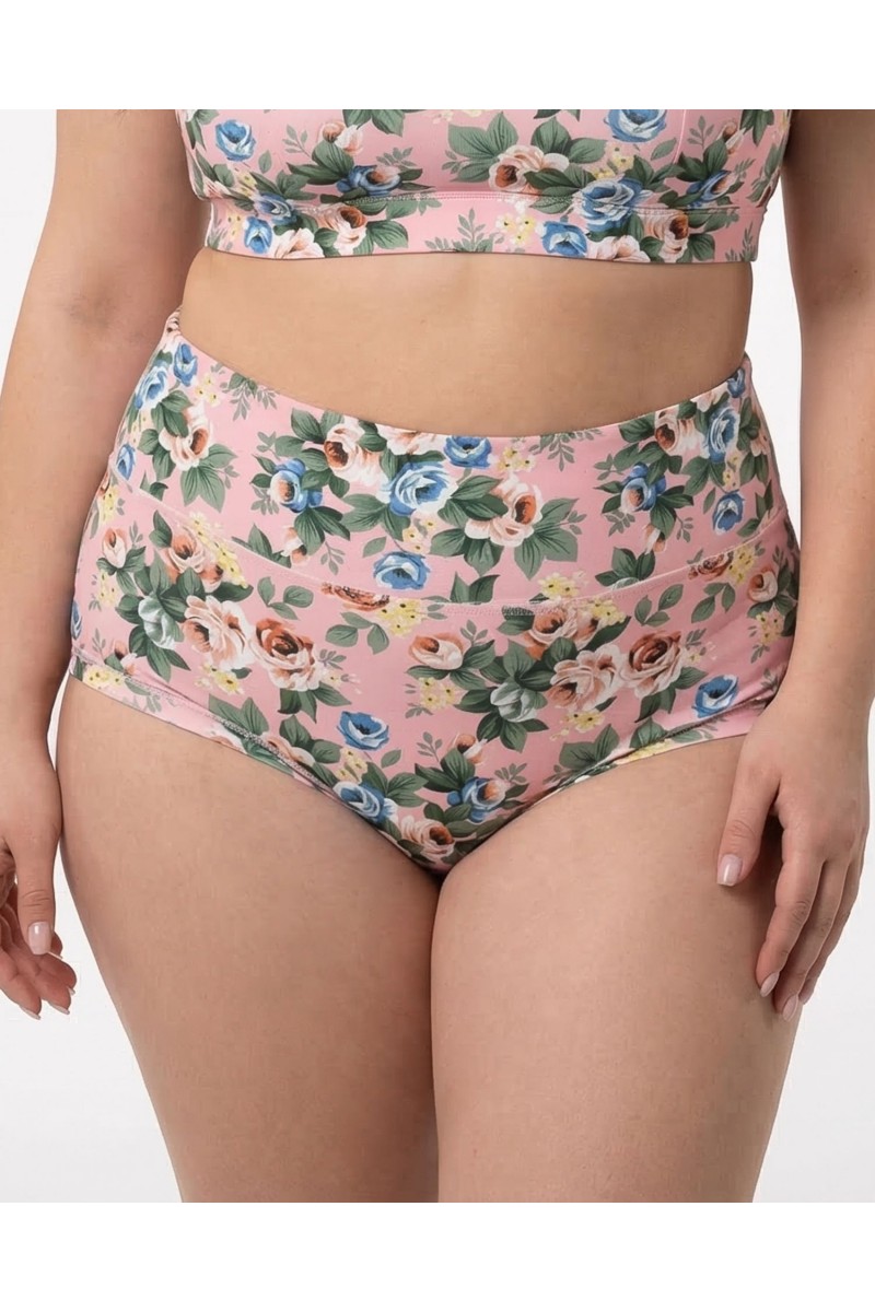 Жіночі труси завищеної посадки мікрофібра Wiwi рожеві 4467-2