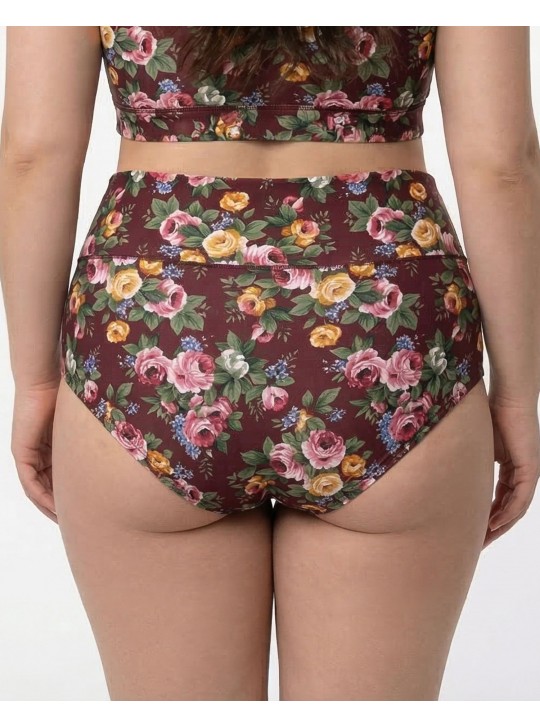Жіночі труси завищеної посадки мікрофібра Wiwi бордові 4467-4