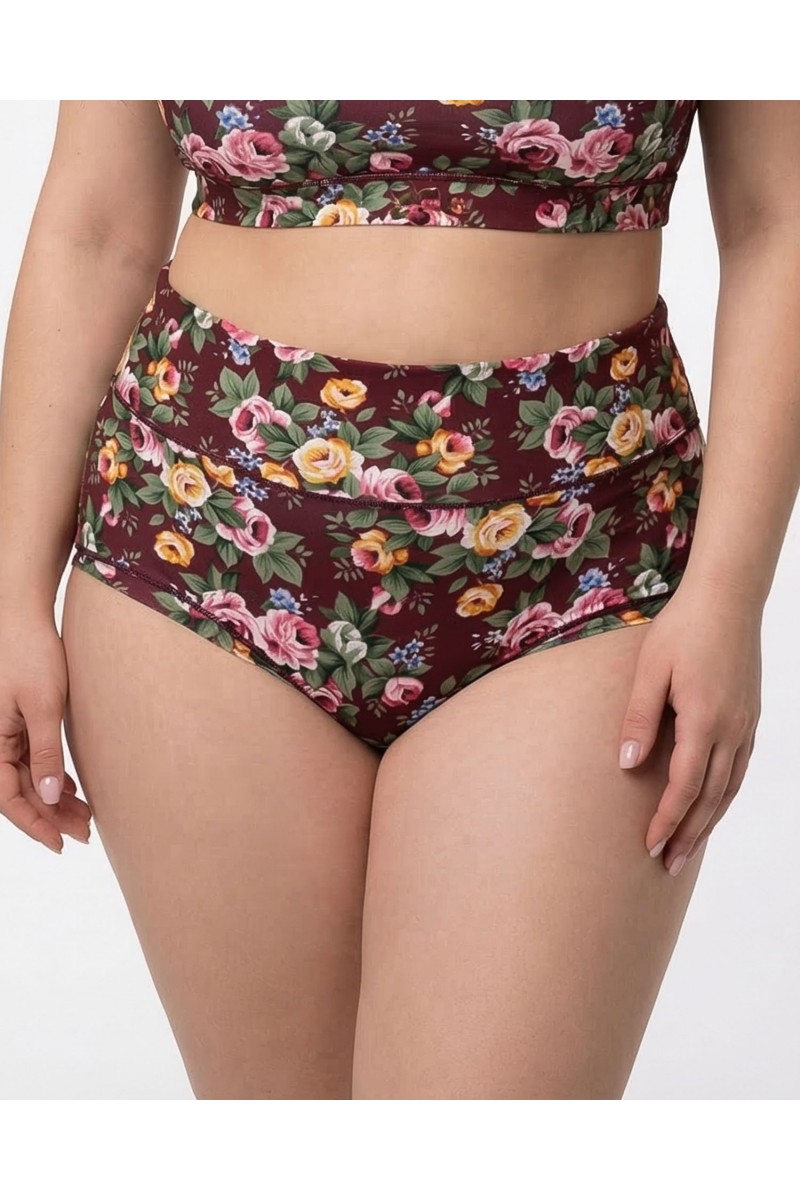 Жіночі труси завищеної посадки мікрофібра Wiwi бордові 4467-4