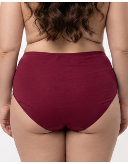 Жіночі труси бавовняні високої посадки Wiwi 5193 бордові 4456-2