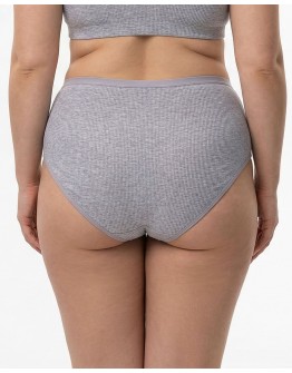 Жіночі труси завищеної посадки трикотаж-рубчик Wiwi 5203 сірі меланж 4468-11
