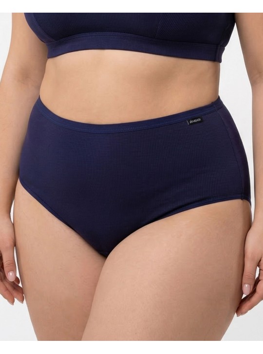Жіночі труси завищеної посадки трикотаж-рубчик Wiwi 5203 сині 4468-1