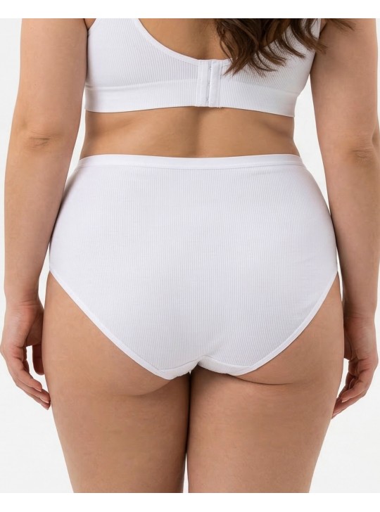 Жіночі труси завищеної посадки трикотаж-рубчик Wiwi 5203 білі 4468-2