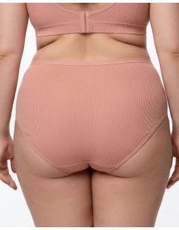 Жіночі труси завищеної посадки трикотаж-рубчик Wiwi 5203 бежеві 4468-3