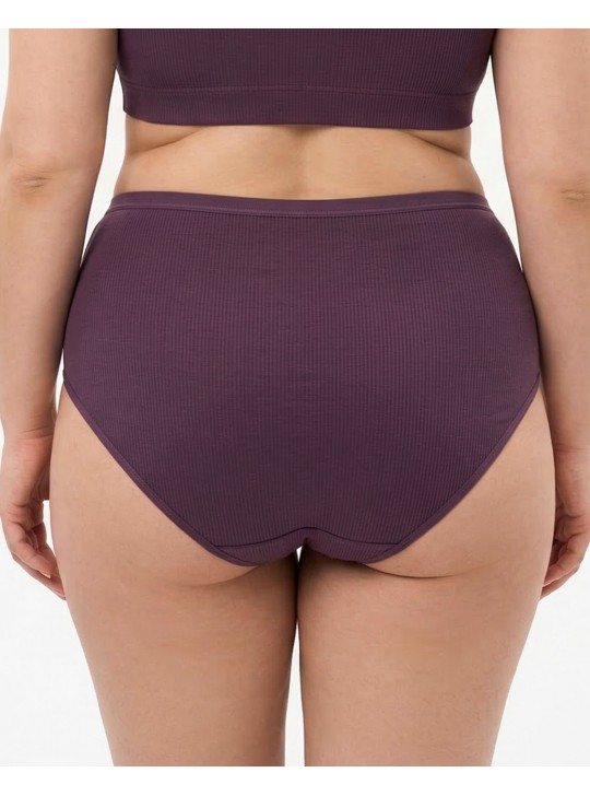 Жіночі труси завищеної посадки трикотаж-рубчик Wiwi 5203 фіолетові 4468-4