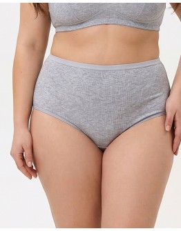 Жіночі труси завищеної посадки трикотаж-рубчик Wiwi 5203 сірі меланж 4468-11