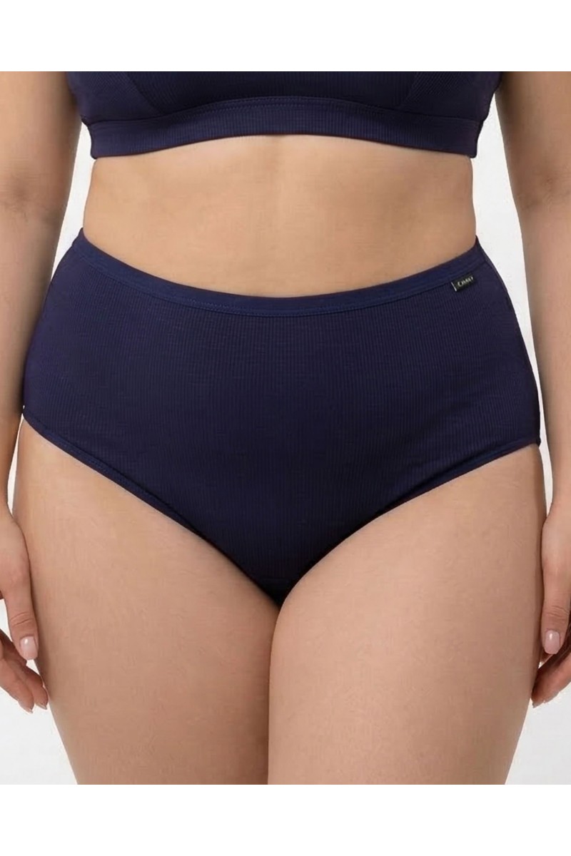 Жіночі труси завищеної посадки трикотаж-рубчик Wiwi 5203 сині 4468-1