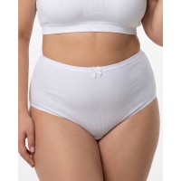 Жіночі труси завищеної посадки трикотаж-рубчик Wiwi 5203 білі 4468-2