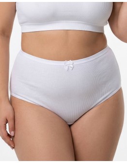 Жіночі труси завищеної посадки трикотаж-рубчик Wiwi 5203 білі 4468-2