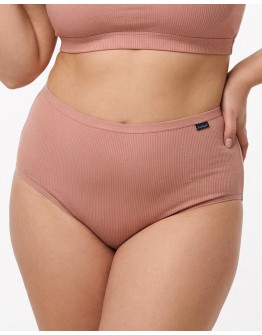 Жіночі труси завищеної посадки трикотаж-рубчик Wiwi 5203 бежеві 4468-3