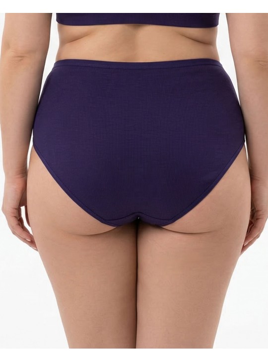 Жіночі труси завищеної посадки трикотаж-рубчик Wiwi 5203 сині 4468-1