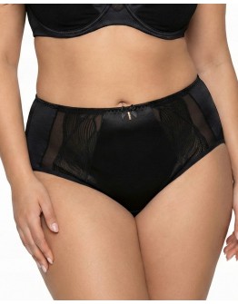 Жіночі труси атлас мікрофібра з вишивкою Wiwi 90012 чорні 4457-4