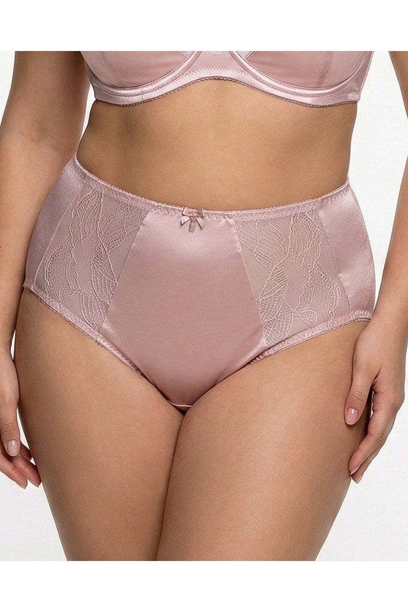 Жіночі труси атлас мікрофібра з вишивкою Wiwi 90012 пудра 4457-1