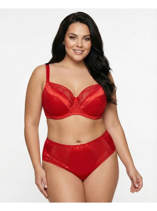 Жіночі труси атлас мікрофібра з вишивкою Wiwi 90012 червоні 4457-2