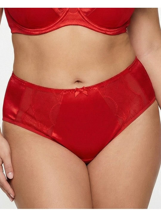 Жіночі труси атлас мікрофібра з вишивкою Wiwi 90012 червоні 4457-2