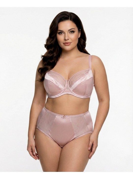 Жіночі труси атлас мікрофібра з вишивкою Wiwi 90012 пудра 4457-1