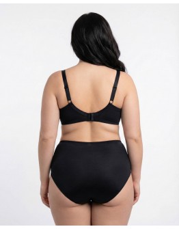 Жіночі труси атлас мікрофібра з вишивкою Wiwi 90012 чорні 4457-4