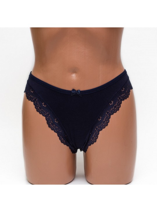Трусики женские бразилиана хлопок ER and DO синие k3400-5