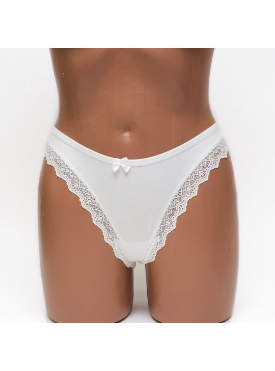 Трусики женские бразилиана хлопок ER and DO молочные k3400-4