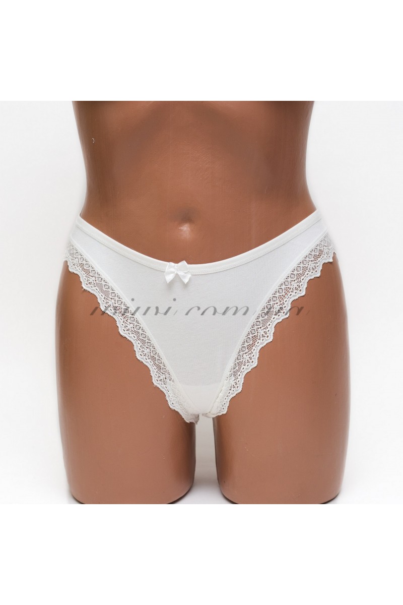 Трусики женские бразилиана хлопок ER and DO молочные k3400-4