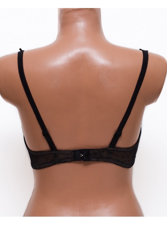 Бюстгальтер Анжелика балконет с плиссировкой Weiyesi 5627 черный k5300-2