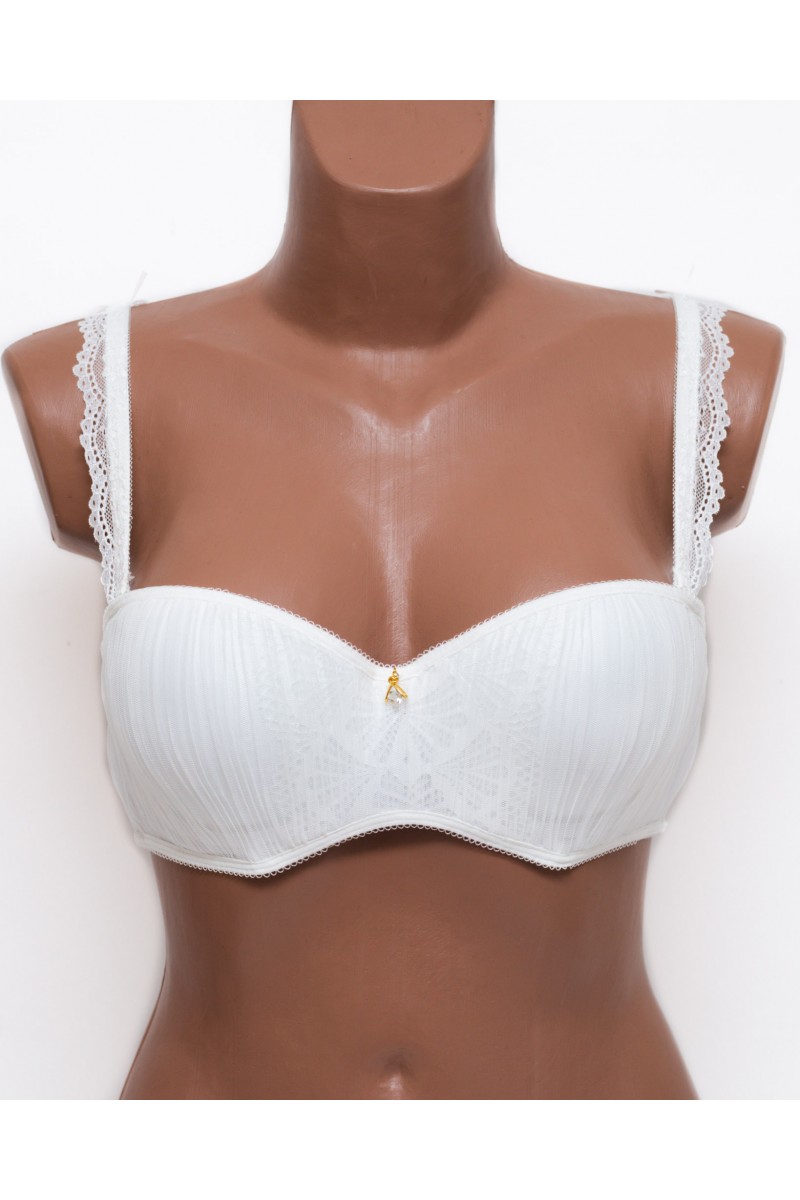 Бюстгальтер Анжелика балконет с плиссировкой Weiyesi 5627 молочный k5300-1