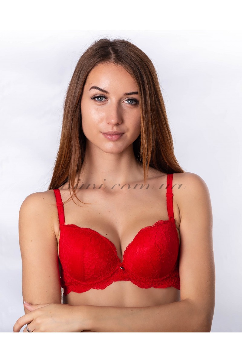 Бюстгальтер формовий чашка з силіконовим пуш апом Weiyesi червоний 5383-1