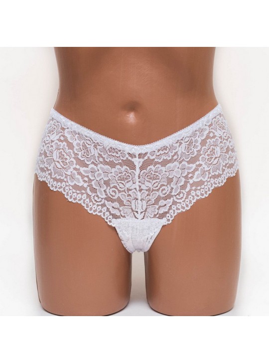 Трусики женские бразилиана кружевные Mia 197 белые k3384-2