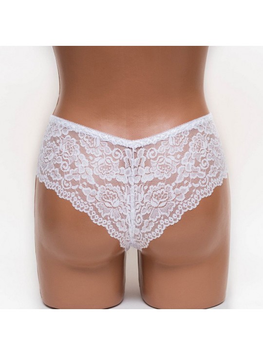 Трусики женские бразилиана кружевные Mia 197 белые k3384-2