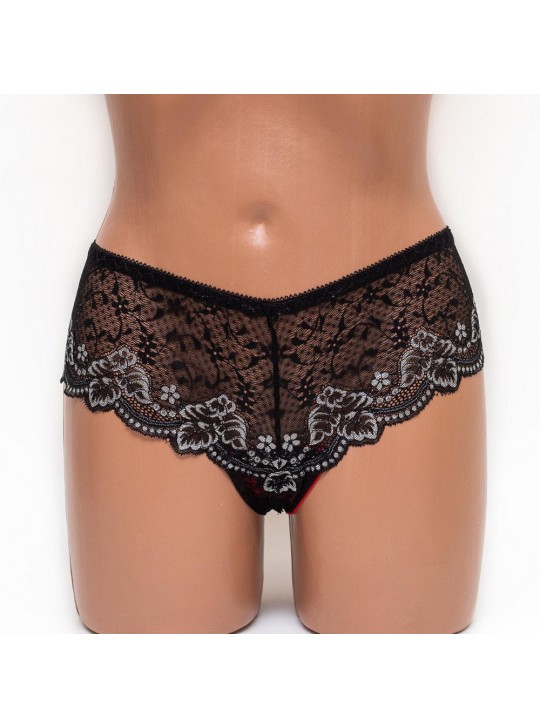 Трусики женские бразилиана кружевные Mia 197 черные k3384-3