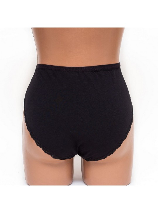 Женские трусы хлопок с кружевом SMX underwear черные k3398-1