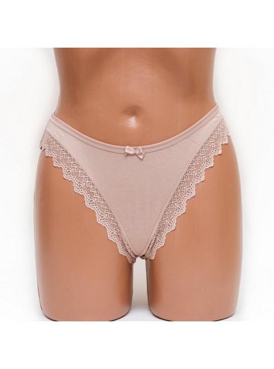 Трусики женские бразилиана хлопок ER and DO бежевые k3400-2