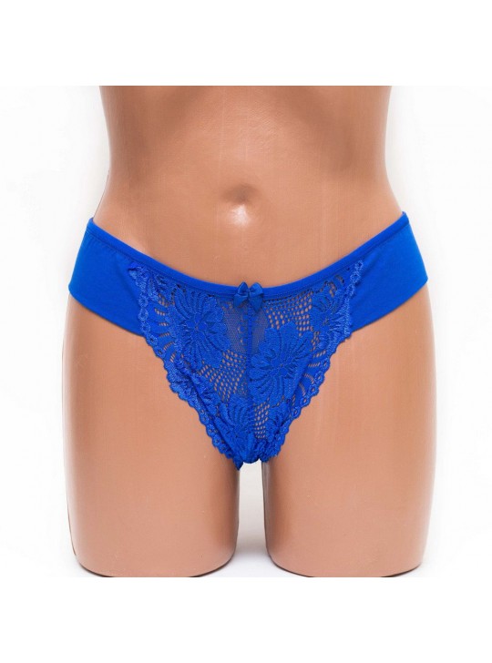 Трусики-бразилиана женские кружевные ER and DO синие k3404-1