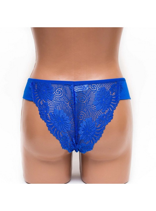 Трусики-бразилиана женские кружевные ER and DO синие k3404-1