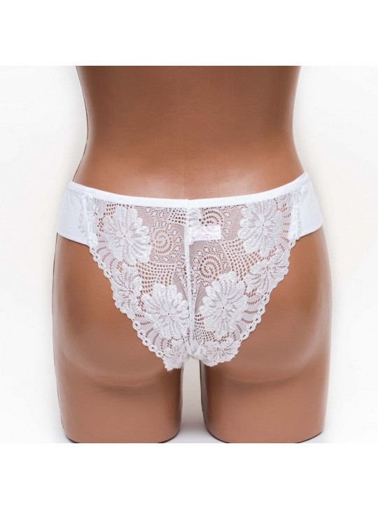 Трусики-бразилиана женские кружевные ER and DO белые k3404-2
