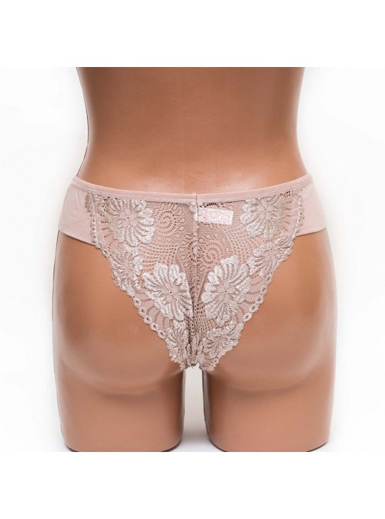 Трусики-бразилиана женские кружевные ER and DO бежевые k3404-3