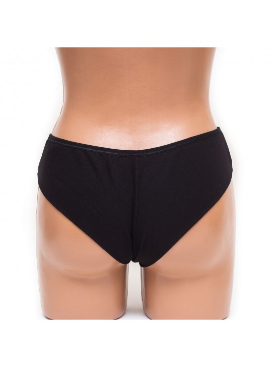 Трусики женские бразилиана хлопок ER and DO черные k3401-7