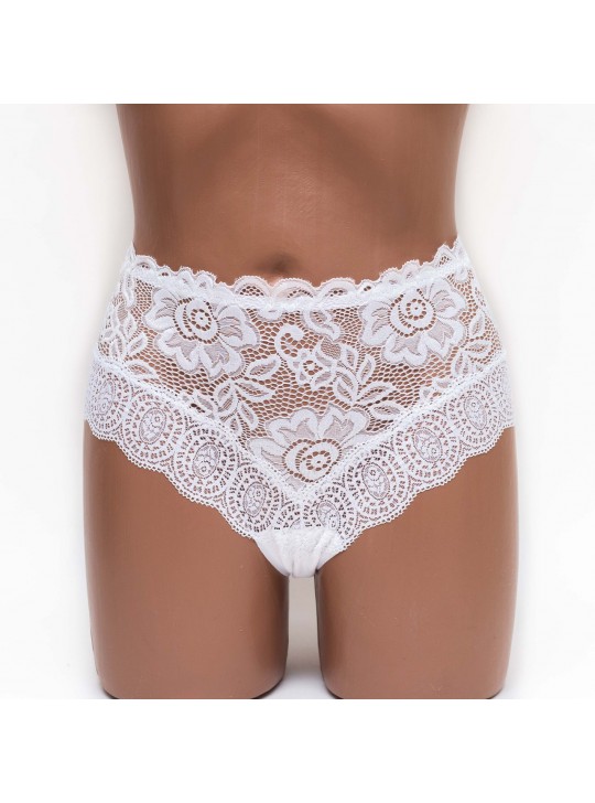 Трусики женские бразилиана кружевные MDL 4307 белые k3428-1