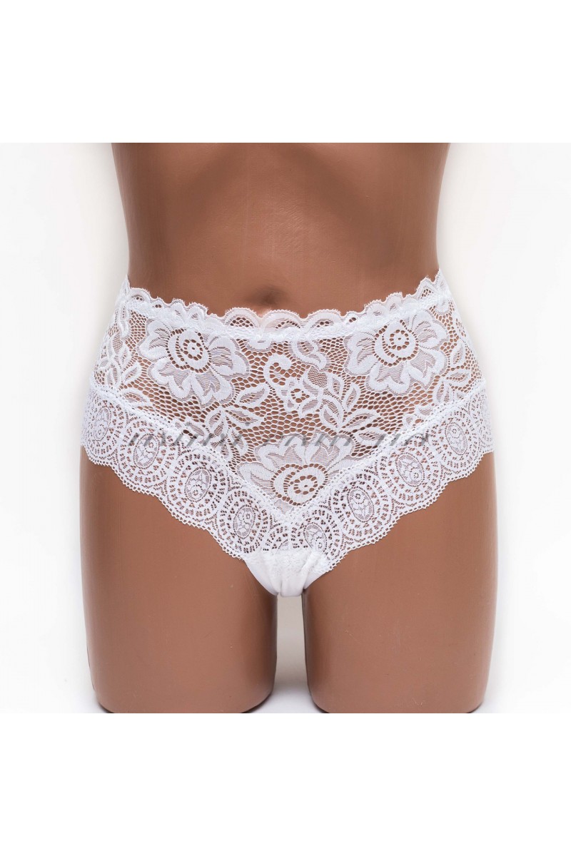 Трусики женские бразилиана кружевные MDL 4307 белые k3428-1