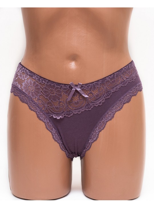 Женские трусики хлопок с кружевом Leonaduty 1865 цвет марсала k3458-3-46