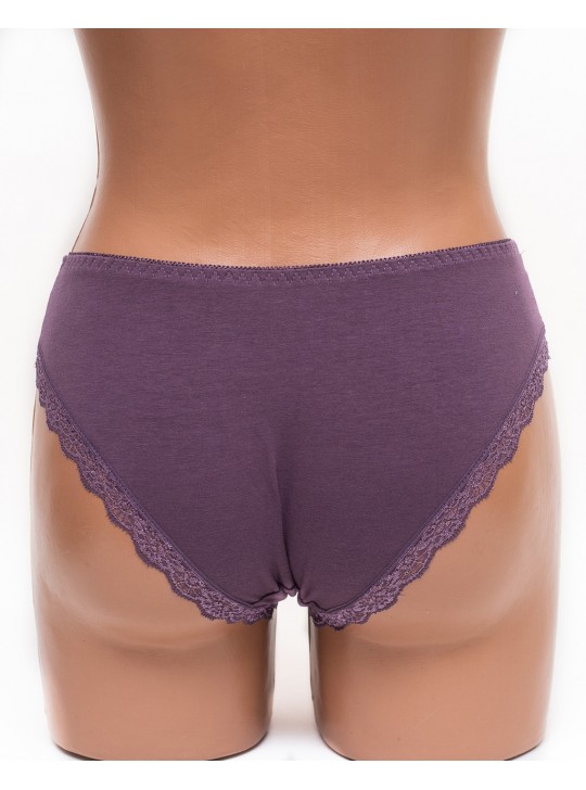 Женские трусики хлопок с кружевом Leonaduty 1865 цвет марсала k3458-3-46