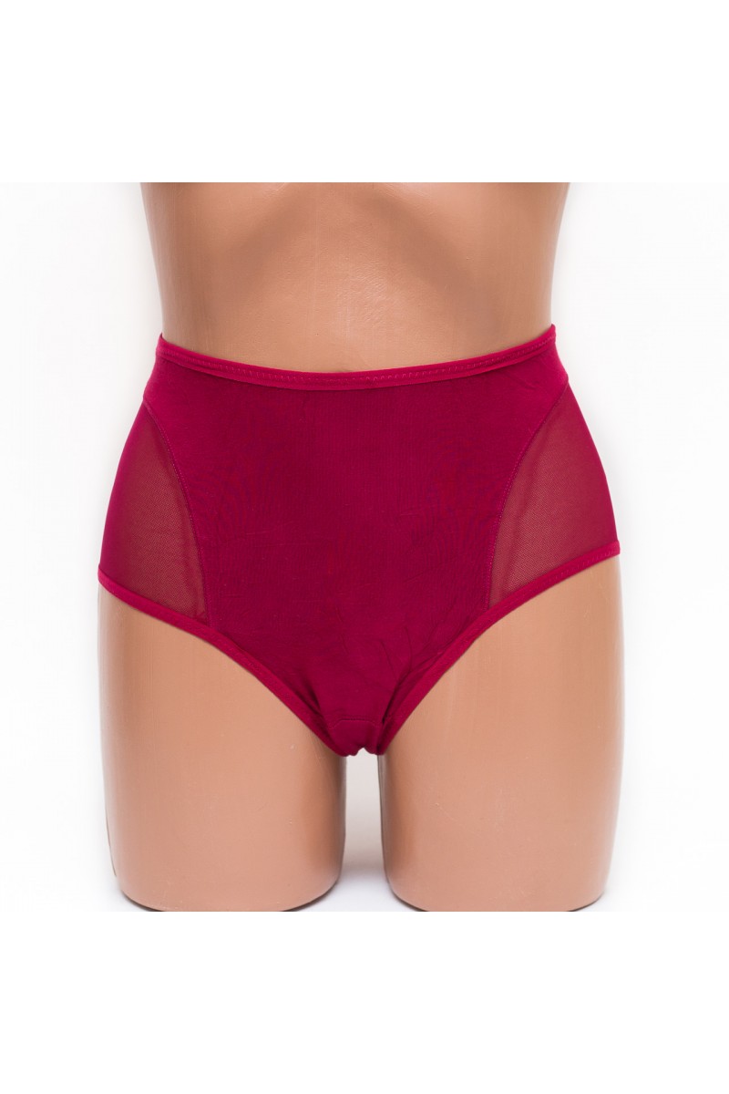 Женские трусики хлопок Menyalas 6664 бордовые k3479-3
