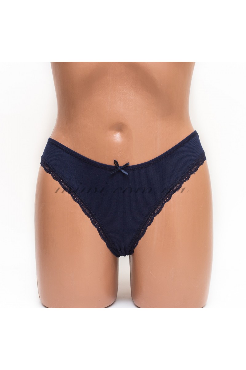 Трусики женские бразилиана хлопок Miss beautiful синие k3485-1