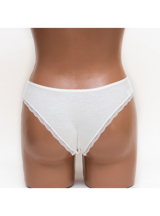 Трусики женские бразилиана хлопок Miss beautiful молочные k3485-5