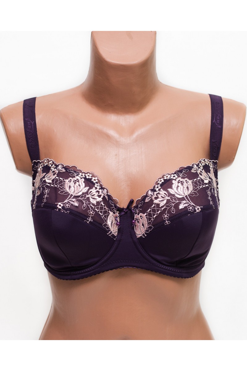 Бюстгальтер з вишивкою Anfen 5-705 фіолетовий 5-705-1