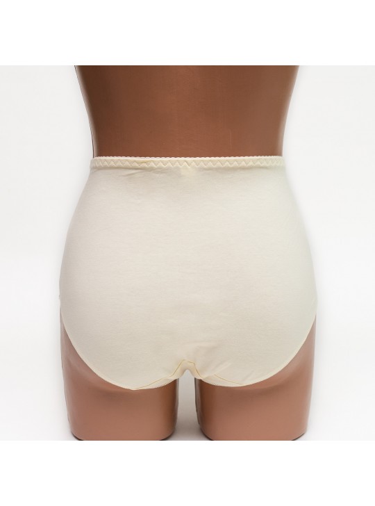 Женские трусики хлопок с кружевом Biweier 808 молочные k3540-1