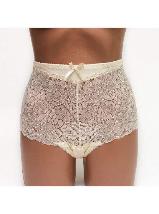 Женские трусики хлопок с кружевом Biweier 808 молочные k3540-1