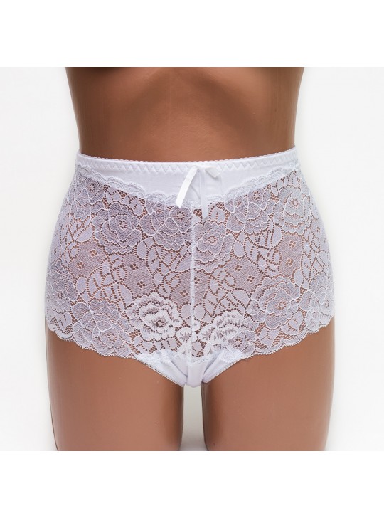 Женские трусики хлопок с кружевом Biweier 808 белые k3540-3
