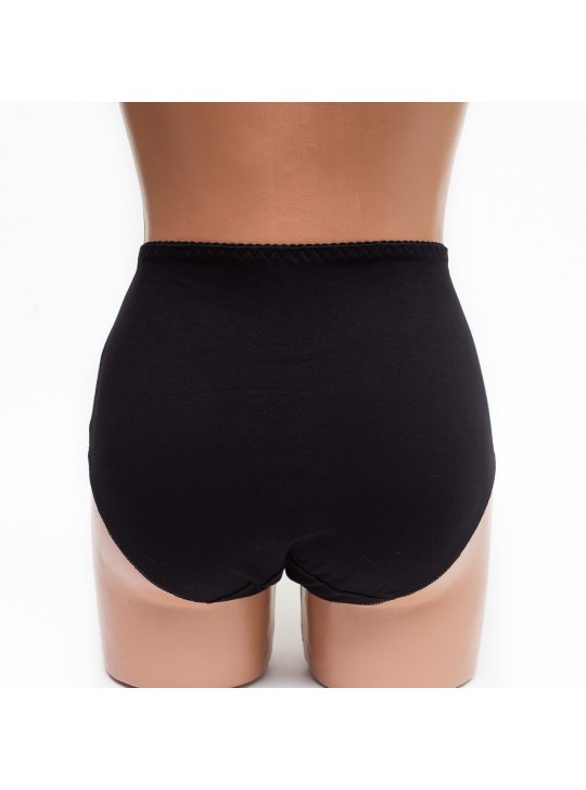 Женские трусики хлопок с кружевом Biweier 808 черные k3540-4